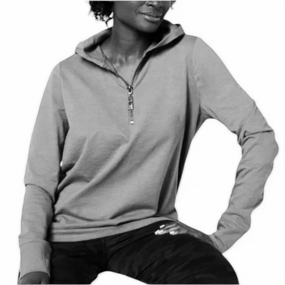 Belle by Kim Gravel Slub Knit Signature Zip Hoodie Sweatshirt
Black - Picture 4 of 5